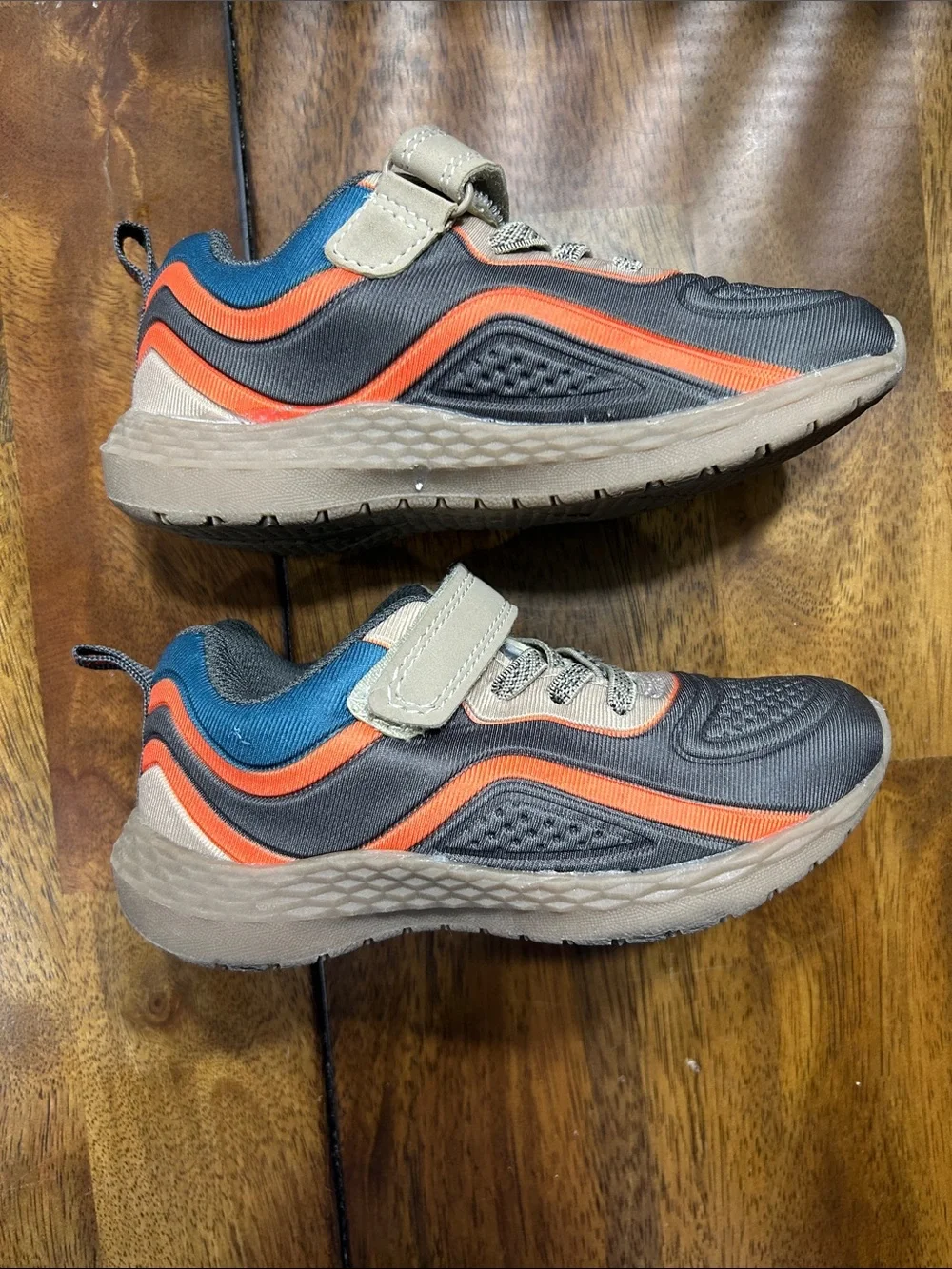 Carter's Gray and Navy Sneakers with Orange Trim